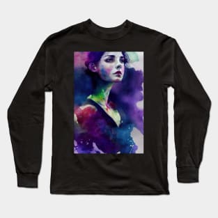 watercolor model V4 Long Sleeve T-Shirt